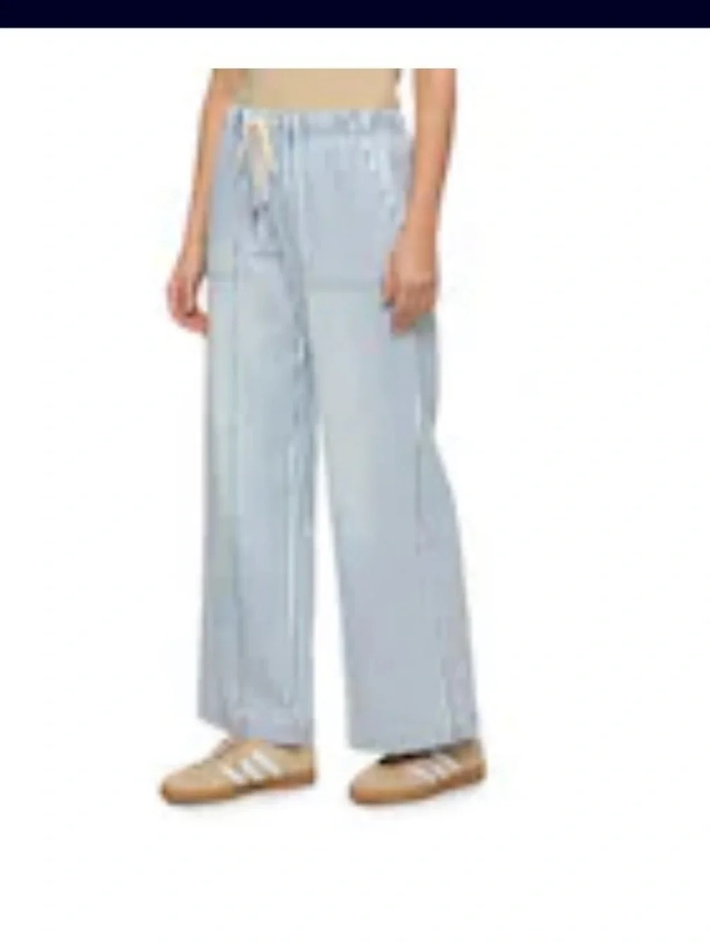 Flag & Anthem, Striped Wide-Leg Pants in Blue and White. Size Misses Large - Picture 5 of 7